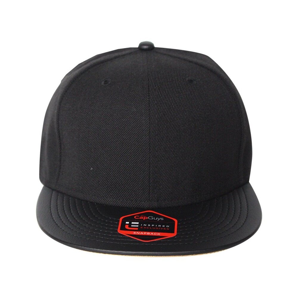 Blank Black/Gold PU Leather Vintage Authentic Unisex Custom Snapback Hat/Cap